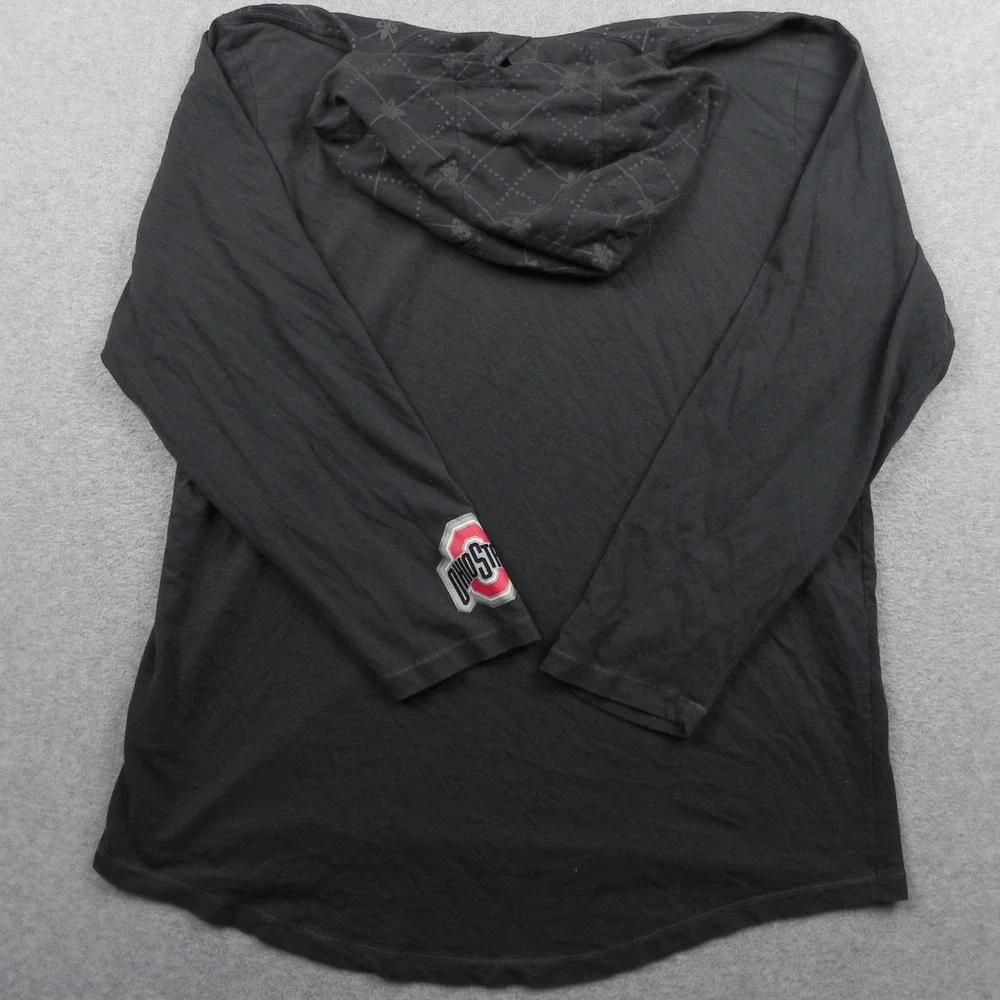 Nike Ohio State Hoodie Mens Large Gray Dri-FIT Long Sleeve T-Shirt Buckeyes NCAA